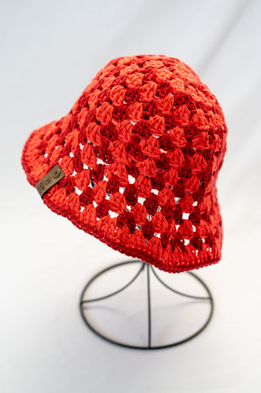 Crochet Bucket Hat - Red